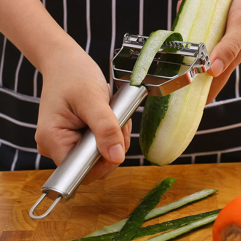 Pelador Patatas, de Acero Inoxidable de 4 in 1 de Cocina, pelador de Verduras, Zanahorias, Patatas, Suministros de Cocina Pelador