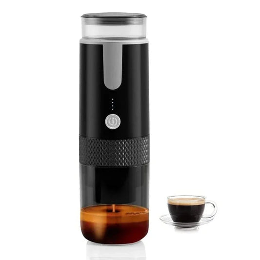 Cafetera Portátil con Cápsula de Espresso Ruspela 12V Máquina de Café Espresso Eléctrica Portátil Inalámbrica para Coche, Máquina de Café de Operación Manual para Camping, Viajes, Caravana, Oficina