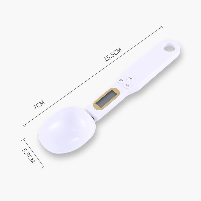 Cuchara medidora digital con graduación de 0.1 g hasta 500 g, báscula de mano con cuchara, báscula de precisión para especias